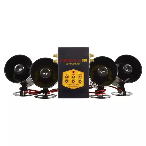 Звуковий відлякувач птахів Коршун 16, 4 динаміка, харчування 220В/12В, 15 га